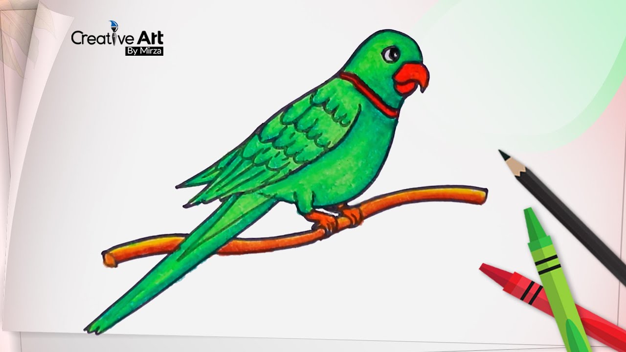 How to draw a Parrot in MS Paint | Bird Drawing in Computer for School P...  : r/mspaint